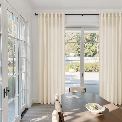 Naturoom Linen Curtains 84 Inch Long for Living Room Birch Beige 2