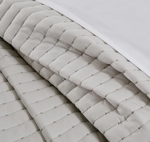 Lightweight Quilted Bedspread Quilt Set, Pre-Washed Brushed