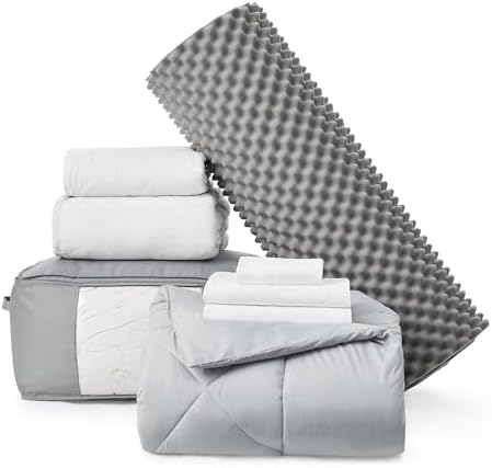 DormCo Basic Necessities Twin XL College Bedding Pack, Glacier Gray