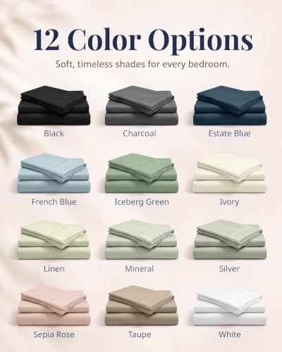 LANE LINEN Hospital Bed Sheets Twin XL 100% Egyptian Cotton Sateen