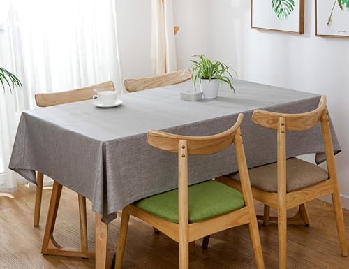 Linen Solid Color Square Tablecloth for Kitchen Dining Table, Beige