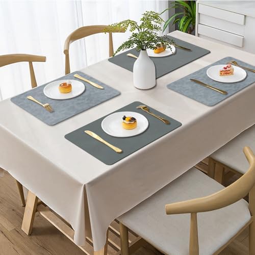 Faux Leather Placemats, Set of 4, 12''×17' Textures on Both Sides