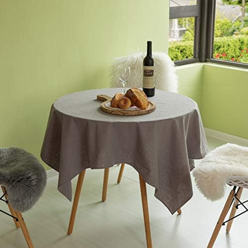 Deerlux 100% Pure Linen Washable Tablecloth Solid Color, 52" x 78"