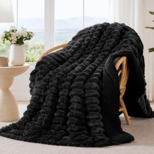 Drewin Weighted Blanket for Adults Queen Size 20lbs, Black Throw
