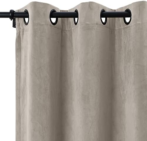 Drapifytex Solid Color Bedroom Velvet Extra Long 120 Inch Curtains