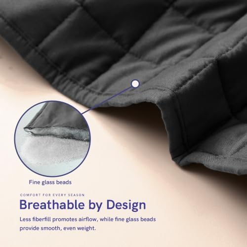 YnM 10lbs Weighted Blanket for Adults, 48x72 Inches, Dark Grey
