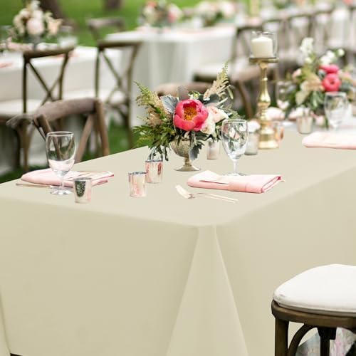 sancua Beige Tablecloths Rectangle, 6 Pack Table Cloth for 6 Foot