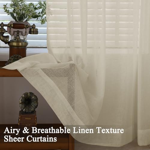 Fcosie 52" Wx120 L Semi Sheer Curtains with Grommets Extra Long