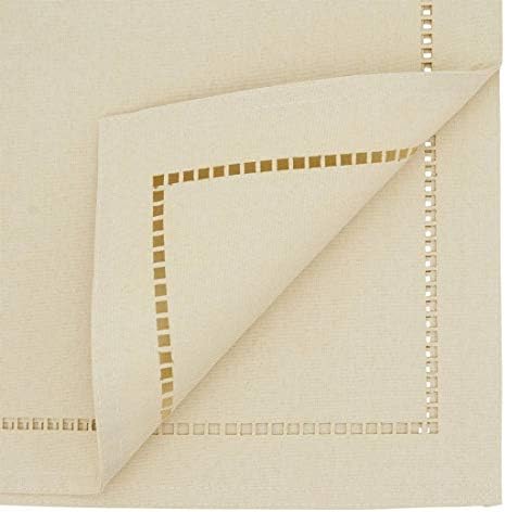 Fennco Styles Solid Color Laser-Cut Hemstitch Design Table Runner 14"