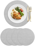 Modern Gray Linen Texture Leather Placemats Set of 4,12