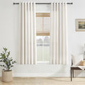 Jowels Natural Linen Grommet Curtains 63 Inch Long 2 Panels for Living