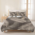 Rustic Palm Leaves King Size Down Alternative Comforter,Lightweight