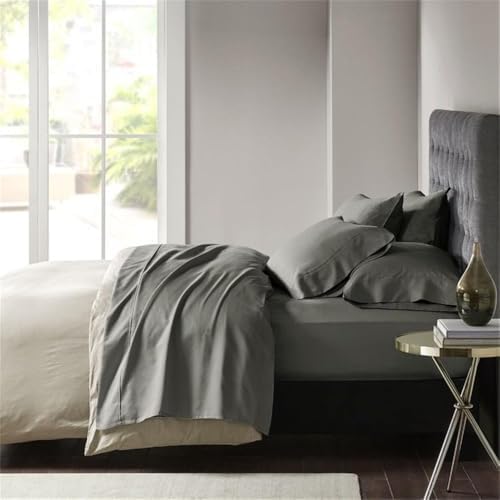Pemberly Row 800 Thread Count Cotton Blend Sateen Sheet Set, Charcoal