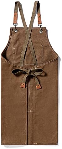 Hyzrz Chef Aprons for Men Women with Large Pockets, Cotton Canvas