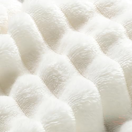BOURINA Flannel Throw Blanket Fleece Throw Outdoor Blanket White 60x80