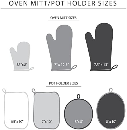 KitchenAid Beacon Two-Tone Non-Slip Oven Mitt Set, Cool Grey/Frost