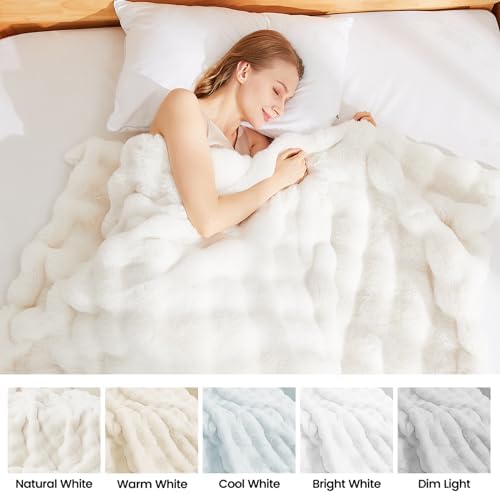 Latepis Luxury King Faux Fur Throw Blanket Fuzzy for Bed Soft Thick