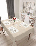 Rectangle Cream Farmhouse Tablecloth Waterproof & Stainproof