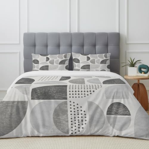Textured Bohemian Shapes Full Duvet Cover Set - 4 Pcs Comforter Cover