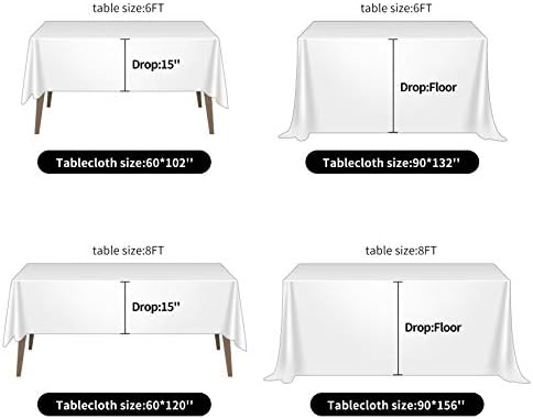 Ascoza 2pack 60x102 Inch Ivory Rectangular Tablecloth 6 Feet Table