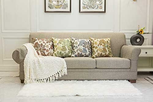 Mika Home Set of 2 Jacquard Tropical Leaf Pattern Throw Pillow Covers