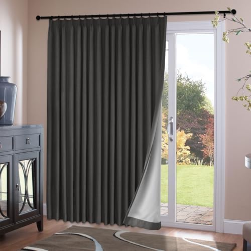 Fcosie 55" W x 84" L 100% Blackout Chenille Curtains for Bedroom &
