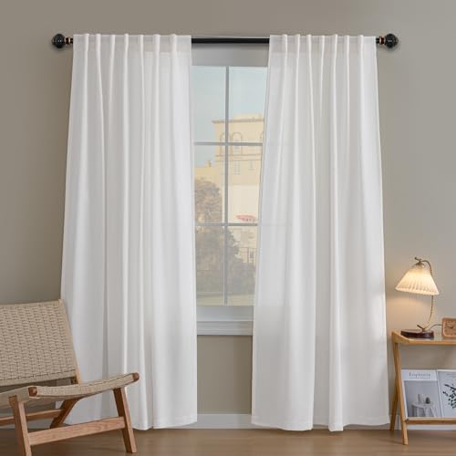 H.VERSAILTEX Boho Linen Curtains for Living Room Linen Textured