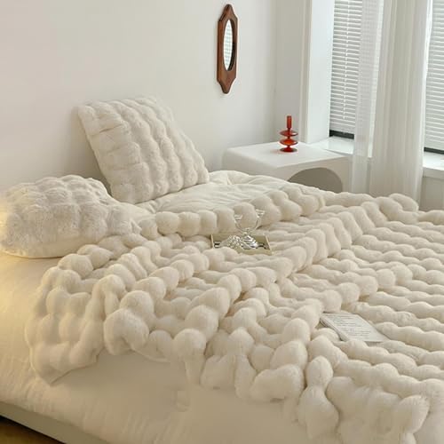 Faux Fur Throw Blanket Winter Warm Thick Fleece Blanket Soft Fuzzy