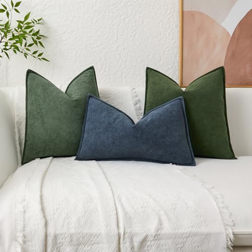 Kevin Textile Soft Waterproof Pillow Covers 18x18 Inch 2 Pack, Moss