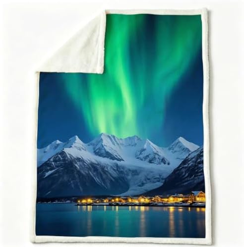Polar Night Double-Layer Reversible Sherpa Throw Blanket 60”x 80”