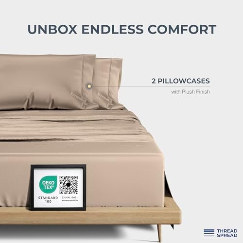 THREAD SPREAD 100% Egyptian Cotton King Size Pillow Cases Set of 2