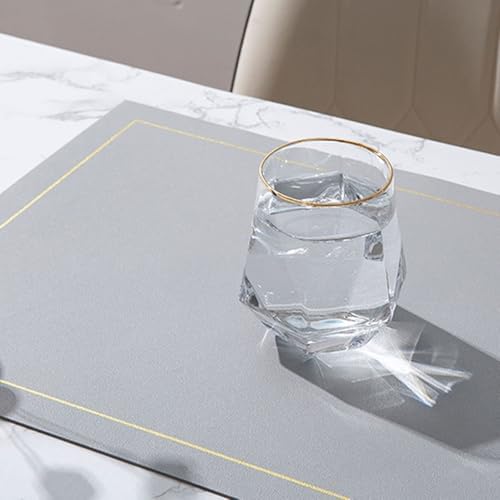 6 Piece Placemats for Dining Room, 11.82 x 16.93 Inches Leather Heat