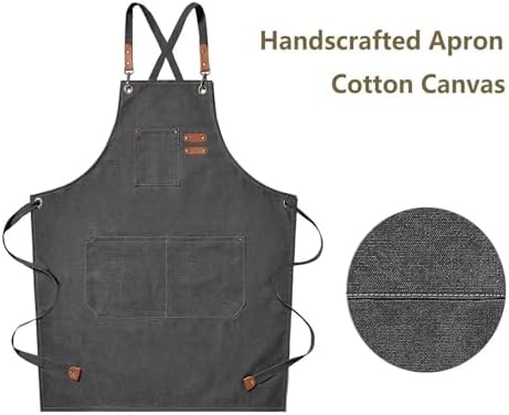 Apron Canvas Kitchen Aprons For Woman Men Chef Work For Restaurant Bar