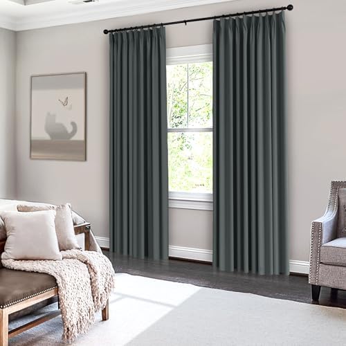 Frelement Full Blackout Velvet Curtains 84 inch Long Luxury Velvet