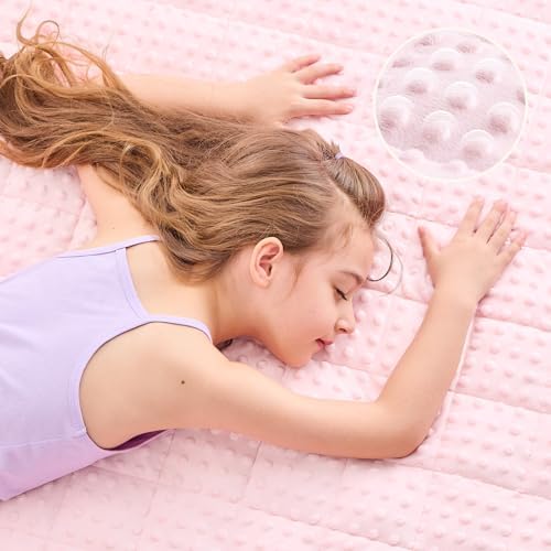 yescool Pink Weighted Blanket 5 Pounds, 40 * 60in Twin Size Cooling