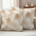 Beige Palm Trees Tropical Outdoor Pillow Covers 18x18 Set of