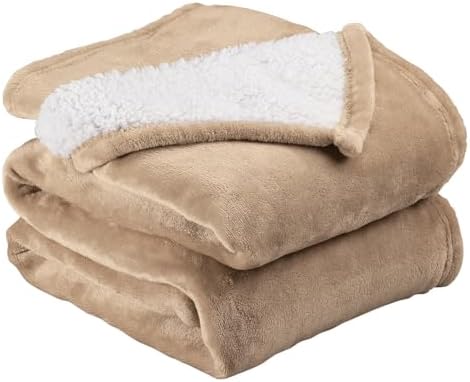 OakRidge Sherpa Plush Reversible Blanket, Bedroom Textiles