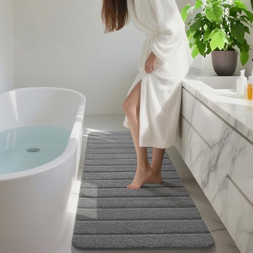 AROGAN Luxury Long Bathroom Runner Rugs 24x60 Inch Bath Rug Non Slip