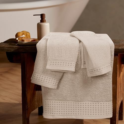 GLAMBURG Ultra Soft 3 Pack Cotton Towel Set, Contains a Bath Towel