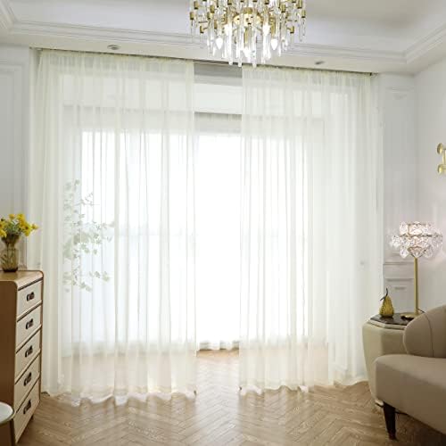 Windows Beige Sheer Curtains 72 Inches Length 42 Inches Width 2 Panels