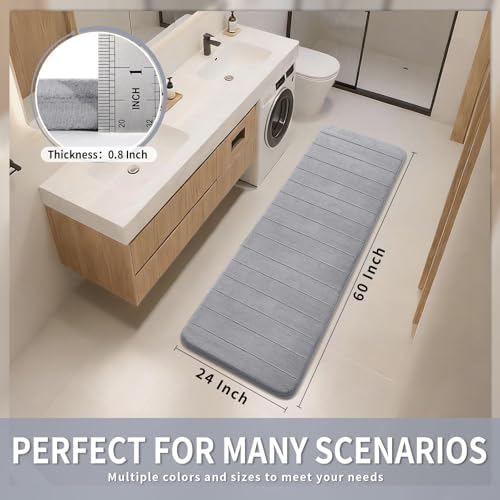 Yimobra 60"x24" Extra Long Memory Foam Bath Mat, Super Soft Bath Rug
