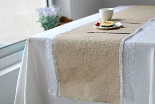 Wedding Linens Table Runner, Table Runner 12x108 Inch Khaki White