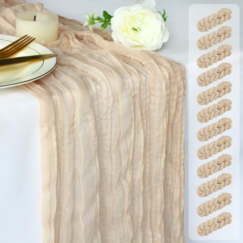 Beige Cheesecloth Table Runner 12 Pack 120 Inch Cheese Cloth Table