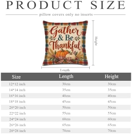 Gather Plaid Pillow Covers 22x22 Inch Set of 2 Linen for Farmhouse