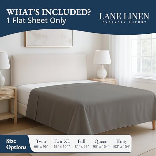 Lane Linen 100% Egyptian Cotton Full Size Flat Sheet Only (85"x100")