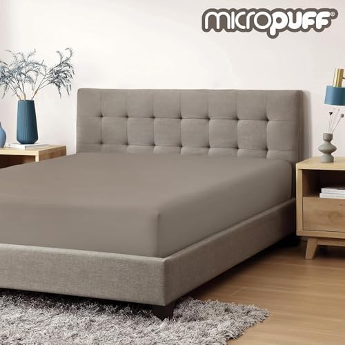 Micropuff Twin XL Fitted Sheet Only, Microfiber, Anti-Slip Anchors