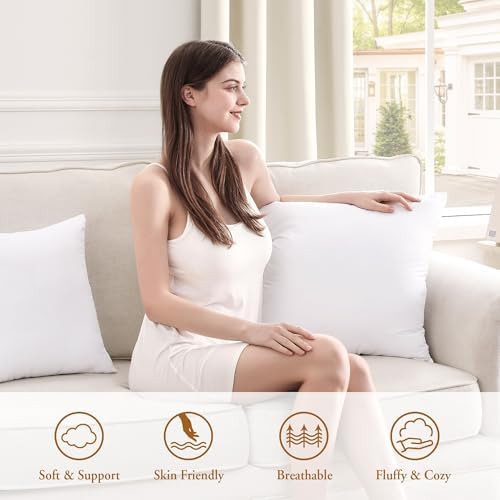 puredown® 20x20 Pillow Inserts, Fluffy Plush Square Form Sham Stuffer