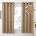 BGment Camel Burlap Linen Curtains for Bedroom 63 Inch Length 2