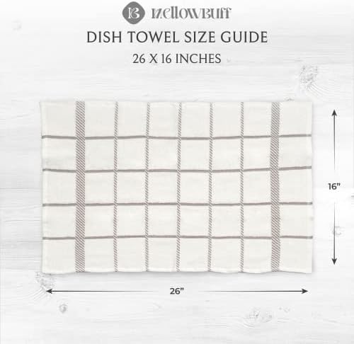 100% Cotton Terry Dish Towels, 4 Pack 16 x26 Inches, Super Soft and