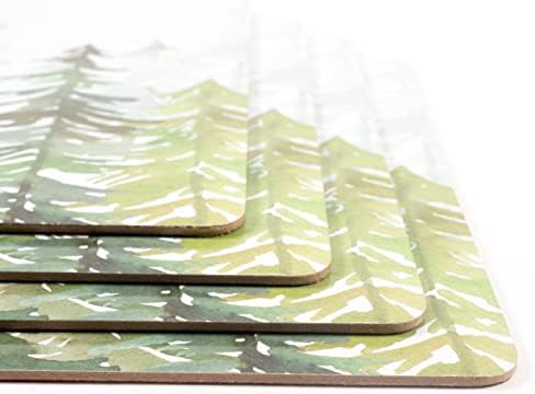 KAF Home Cork Placemats 16 x 12-Inch Set of 4 (Holiday Winter Forest)